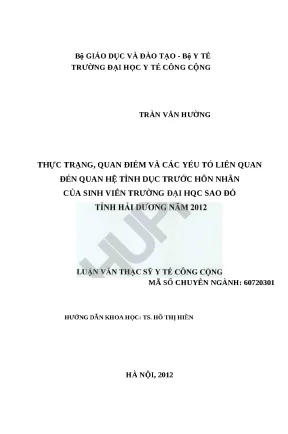 Thực trạng quan hệ tình dục trước hôn nhân của sinh viên 