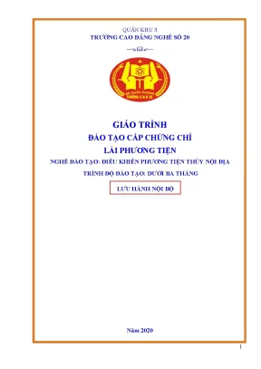 Giáo Trình Đào Tạo Chứng Chỉ Lái Phương Tiện Thủy Nội Địa