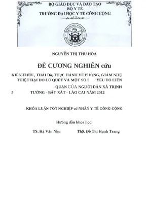 Nghiên cứu kiến thức và thái độ của người dân về phòng 