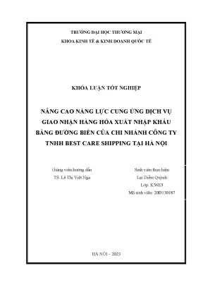 Nâng cao năng lực cung ứng dịch vụ giao nhận hàng hóa