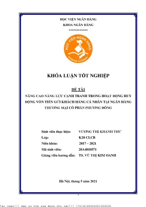 Nâng cao năng lực cạnh tranh trong huy động vốn tiền gửi