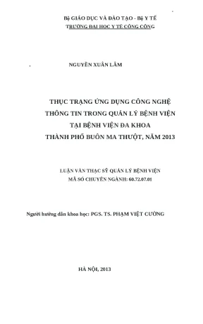 Ứng Dụng Công Nghệ Thông Tin Trong Quản Lý Bệnh Viện Đa