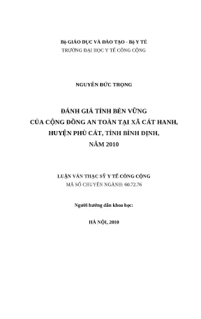 Đánh Giá Tính Bền Vững Cộng Đồng An Toàn Tại Xã Cát
