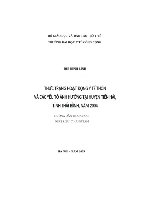 Thực trạng hoạt động y tế thôn tại huyện Tiền Hải, Thái