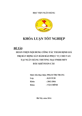 Hoàn thiện công tác thẩm định giá trị bất động sản phục