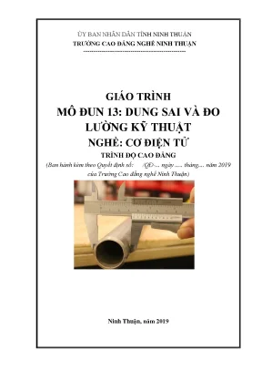 Giáo Trình Dung Sai và Đo Lường Kỹ Thuật Nghề Cơ Điện Tử