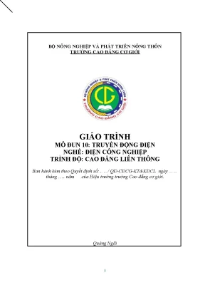 Giáo Trình Mô Đun Truyền Động Điện - Cao Đẳng Nghề Điện 