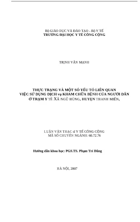 Thực trạng sử dụng dịch vụ khám chữa bệnh tại trạm y tế
