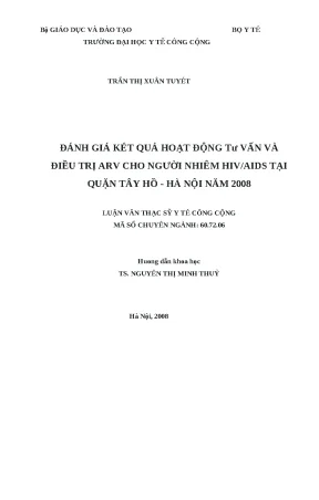 Đánh Giá Hoạt Động Tư Vấn và Điều Trị ARV cho Người