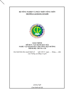 Giáo Trình Vận Hành Máy Rải: Hướng Dẫn Chi Tiết Cho Học 