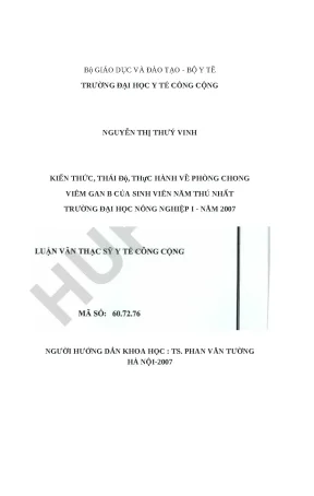 Kiến thức và Thái độ của Sinh viên về Phòng Chống Viêm 