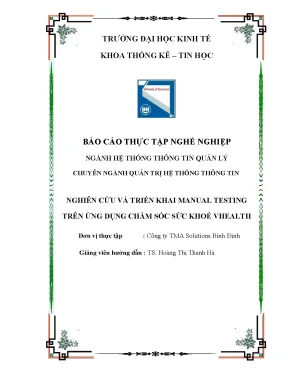 Nghiên Cứu và Triển Khai Manual Testing cho Ứng Dụng