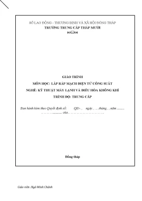 Giáo Trình Lắp Ráp Mạch Điện Tử Công Suất Cho Kỹ Thuật 