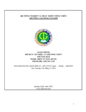 Giáo Trình Tín Hiệu và Phương Thức Truyền Dẫn Nghề Điện 