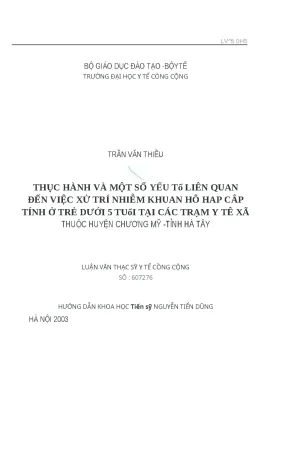 Xử trí nhiễm khuẩn hô hấp cấp tính ở trẻ dưới 5 tuổi tại 