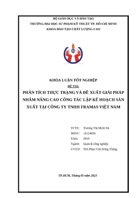 Nâng cao công tác lập kế hoạch sản xuất tại Framas Việt Nam