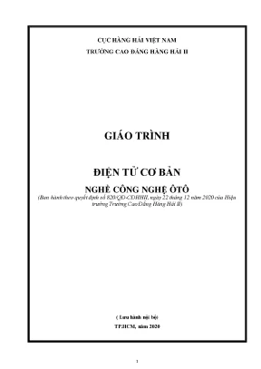 Giáo Trình Điện Tử Cơ Bản Cho Nghề Công Nghệ Ô Tô