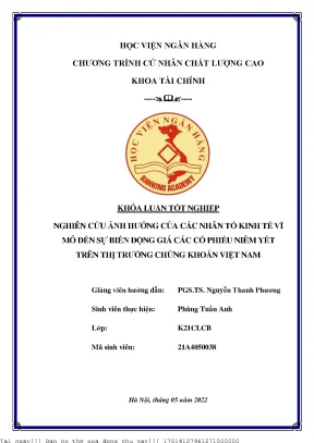 Ảnh hưởng của nhân tố kinh tế vĩ mô đến giá cổ phiếu