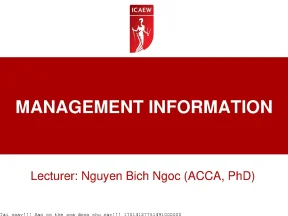 Thông Tin Quản Lý: Cơ Sở và Ứng Dụng