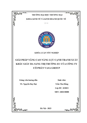 Nâng cao năng lực cạnh tranh xuất khẩu giày da sang EU