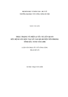 Thực trạng bệnh sán dây tại xã Tam Đa, huyện Yên Phong,