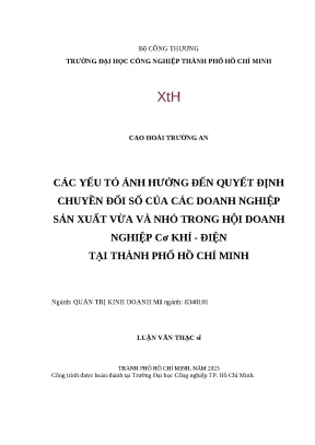 Yếu Tố Ảnh Hưởng Đến Quyết Định Chuyển Đổi Số Của Doanh