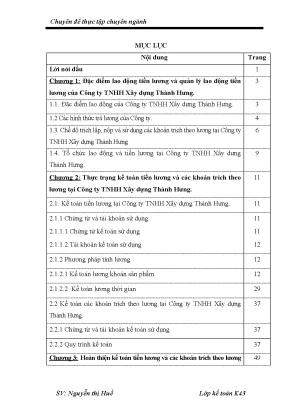Kế Toán Tiền Lương và Các Khoản Trích Tại Công Ty TNHH