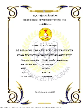 Nâng cao năng lực cạnh tranh của Công ty Chứng khoán