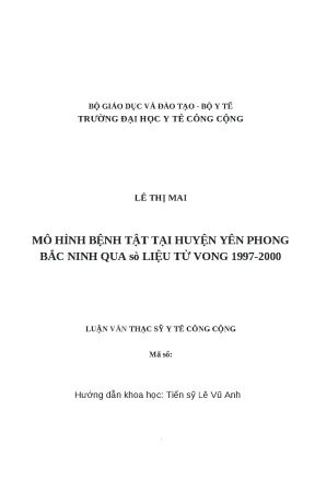 Mô Hình Bệnh Tật Tại Huyện Yên Phong, Bắc Ninh