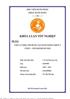 Nâng cao chất lượng tín dụng tại Ngân hàng TMCP Á Châu