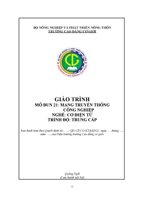 Giáo Trình Mạng Truyền Thông Công Nghiệp Cho Nghề Cơ Điện Tử