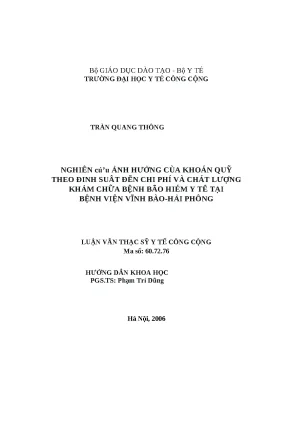Ảnh hưởng của khoán quỹ theo định suất đến chi phí và