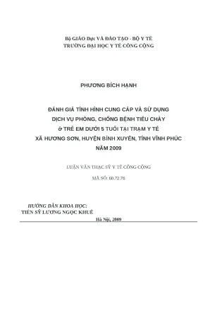 Đánh Giá Dịch Vụ Phòng Chống Bệnh Tiêu Chảy Ở Trẻ Em
