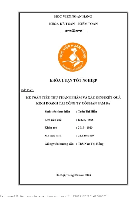 Kế Toán Tiêu Thụ và Kết Quả Kinh Doanh tại Công Ty Cổ