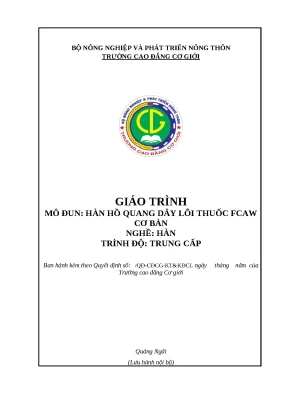 Giáo Trình Hàn Hồ Quang Dây Lõi Thuốc FCAW Cơ Bản Dành 