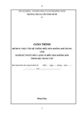 Giáo Trình Thực Tập Hệ Thống Điều Hòa Không Khí Trung