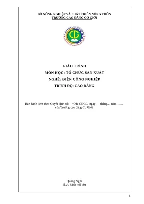Giáo Trình Tổ Chức Sản Xuất Nghề Điện Công Nghiệp Cao Đẳng