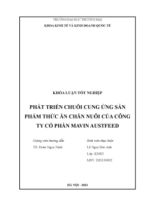 Phát Triển Chuỗi Cung Ứng Thức Ăn Chăn Nuôi Tại Mavin