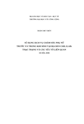 Chăm Sóc Phụ Nữ Trước và Trong Khi Sinh Tại Chililab: