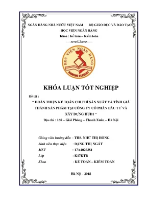 Hoàn thiện kế toán chi phí sản xuất và tính giá thành