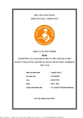Giao dịch với các bên liên quan và hành vi thao túng lợi