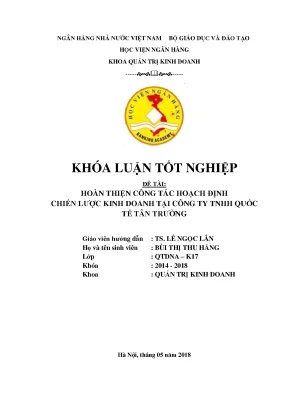 Hoàn thiện công tác hoạch định chiến lược kinh doanh tại