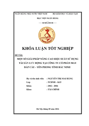 Giải Pháp Nâng Cao Hiệu Suất Sử Dụng Tài Sản Lưu Động