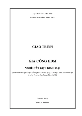 Giáo Trình Gia Công EDM: Nâng Cao Kỹ Năng Cắt Gọt Kim Loại
