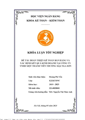 Cải Tiến Kế Toán Bán Hàng và Kết Quả Kinh Doanh tại Công