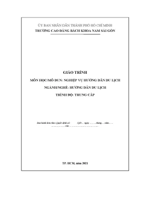 Giáo Trình Nghiệp Vụ Hướng Dẫn Du Lịch Trung Cấp