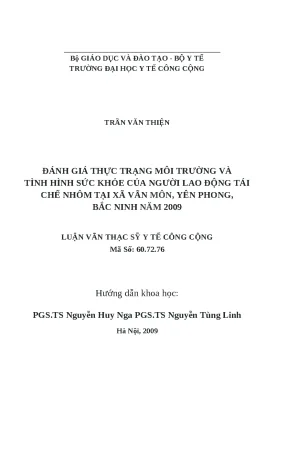 Đánh Giá Môi Trường và Sức Khỏe Người Lao Động Tái Chế