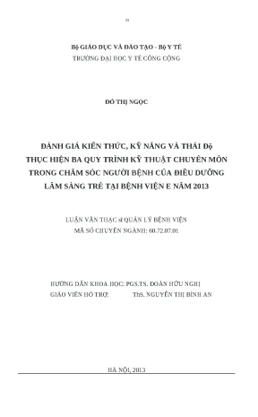 Đánh Giá Kiến Thức, Kỹ Năng và Thái Độ của Điều Dưỡng
