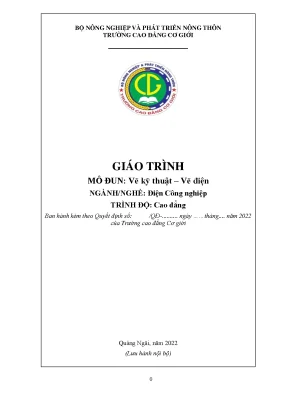 Giáo Trình Vẽ Kỹ Thuật - Vẽ Điện Cho Ngành Điện Công Nghiệp