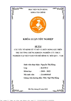 Nghiên cứu các yếu tố vĩ mô ảnh hưởng đến biến động giá
